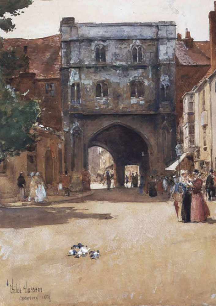 Childe Hassam - Gateway, Canterbury cathedral looking out