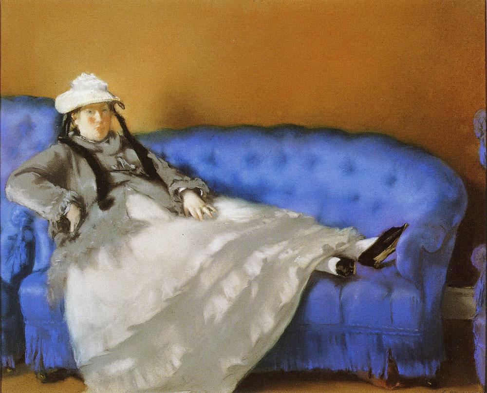 Edouard Manet - Portrait of Madame Manet on a Blue Sofa