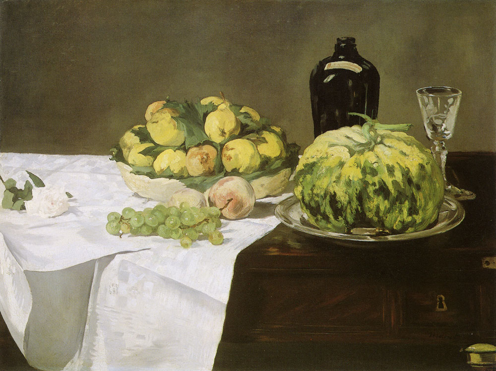 Edouard Manet - Still life with melon and peaches