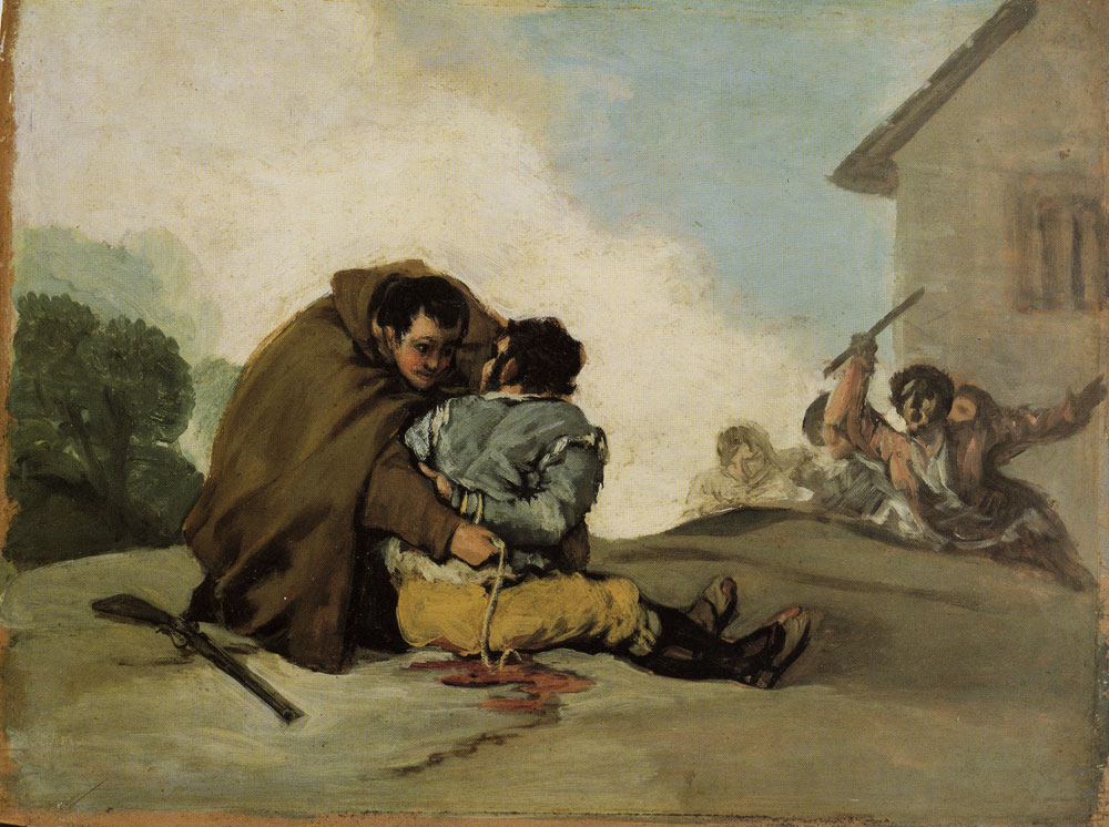 Francisco Goya - Friar Pedro Binds El Maragato with a Rope