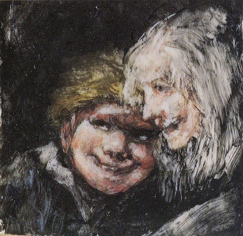 Francisco Goya - Heads of a Child and an Old Woman
