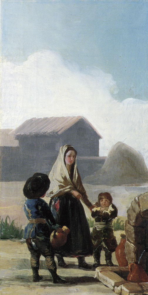 Francisco Goya - Sketch for A Woman and Two Children by a Fountain