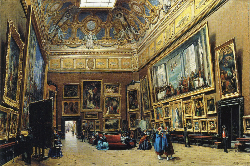 Giuseppe Castiglione - The Salon Carré at the Musée du Louvre