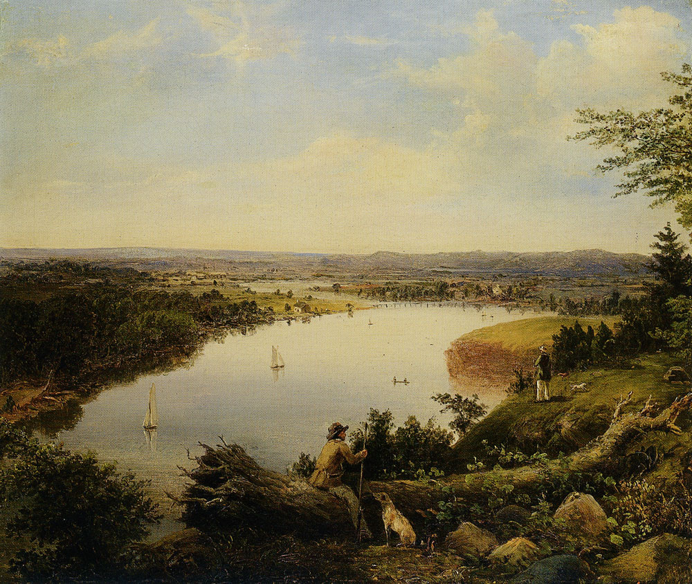 American Artist possibly Henry Ary - The Hudson River Valley near Hudson, New York