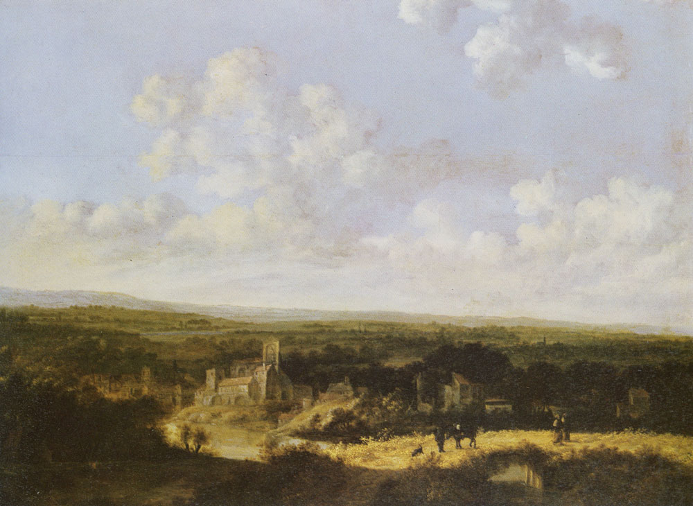 Jacob Koninck - Panorama with a church near a river