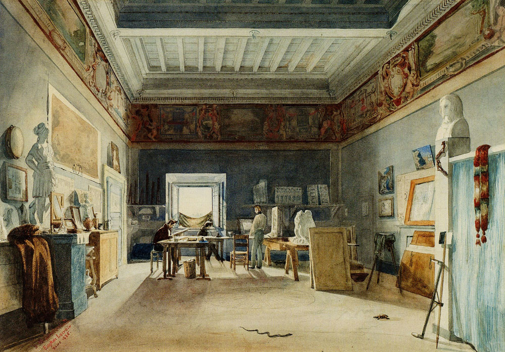Joseph-Eugène Lacroix - A Studio in the Villa Medici, Rome