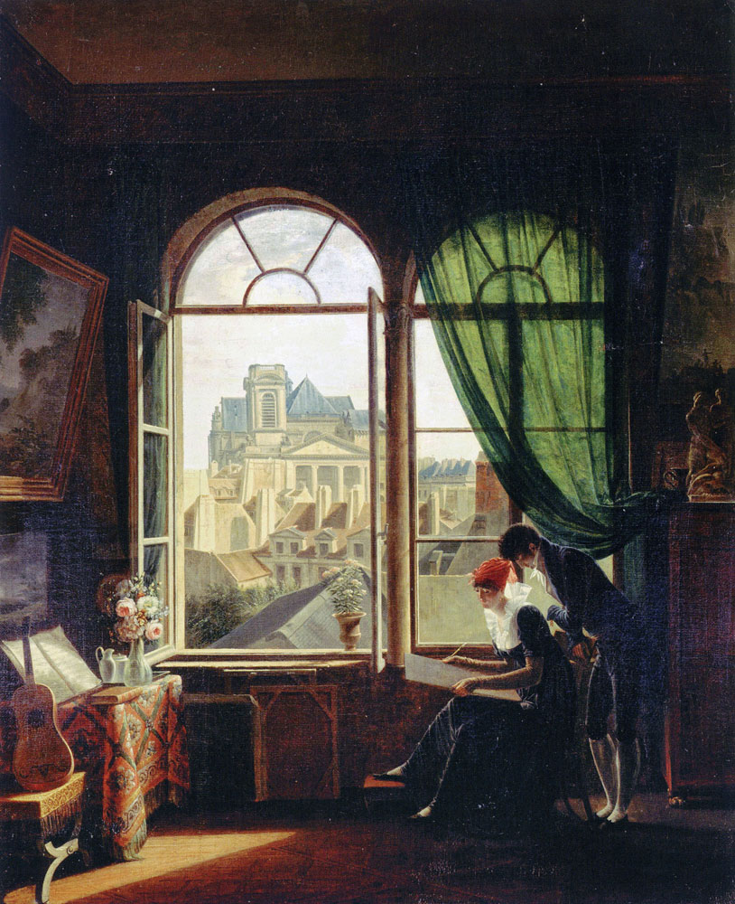 Attributed to Martin Drolling - Interior with View of Saint-Eustache
