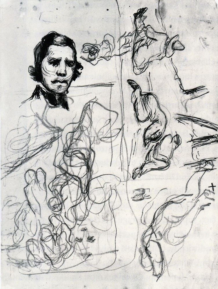Paul Cézanne - Portrait of Delacroix with various studies