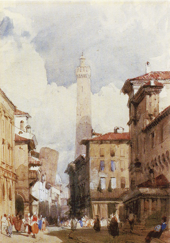 Richard Parkes Bonington - Bologna: the Leaning Towers