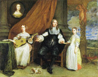 Gonzales Coques A Gentleman with his two Daughters
