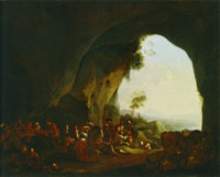 Jan Miel Italian Peasants in a Cave