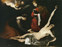 Jusepe de Ribera Saint Sebastian Tended by the Devout Women