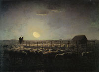 Jean-François Millet The Sheepfold, Moonlight