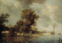 Salomon van Ruysdael River Landscape near Arnhem