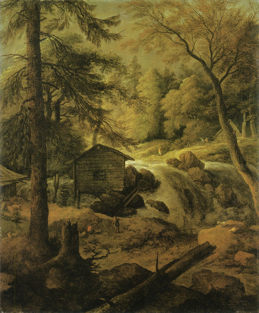 Allart van Everdingen - Landscape with a Waterfall and a Mill