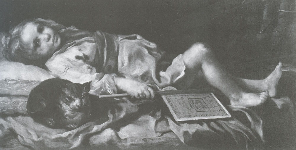 Bernhard Keil - Lying Girl with a Cat