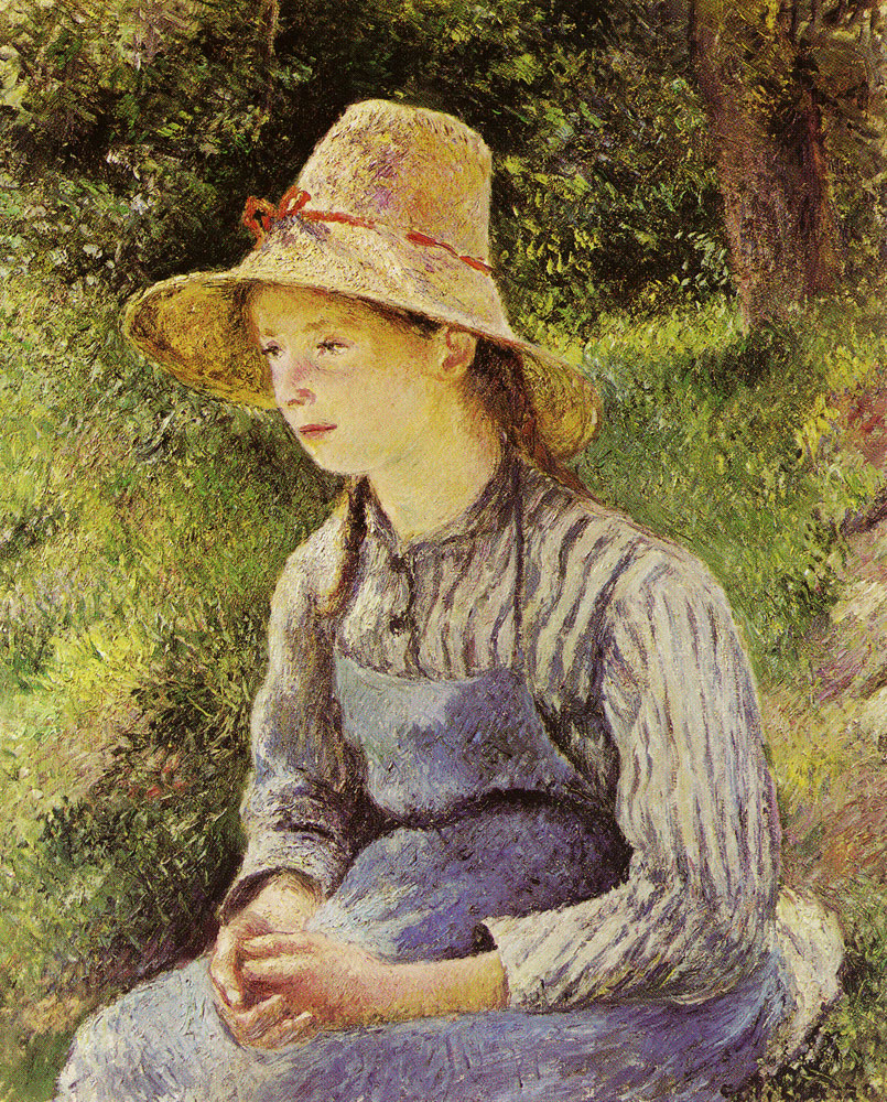 Camille Pissarro - Peasant girl with a straw hat