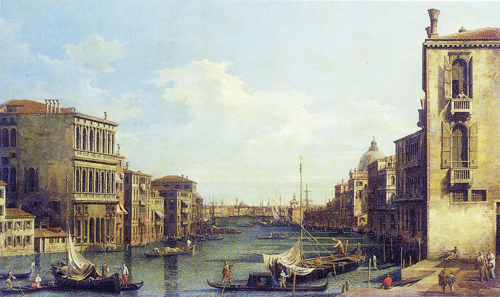 After Canaletto - Venice: the Grand Canal from Campo San Vio towards the Bacino