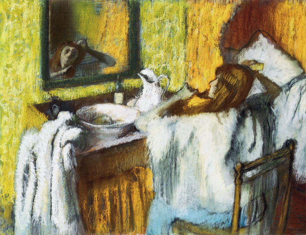 Edgar Degas - At the Toilette, Woman Combing her Hair