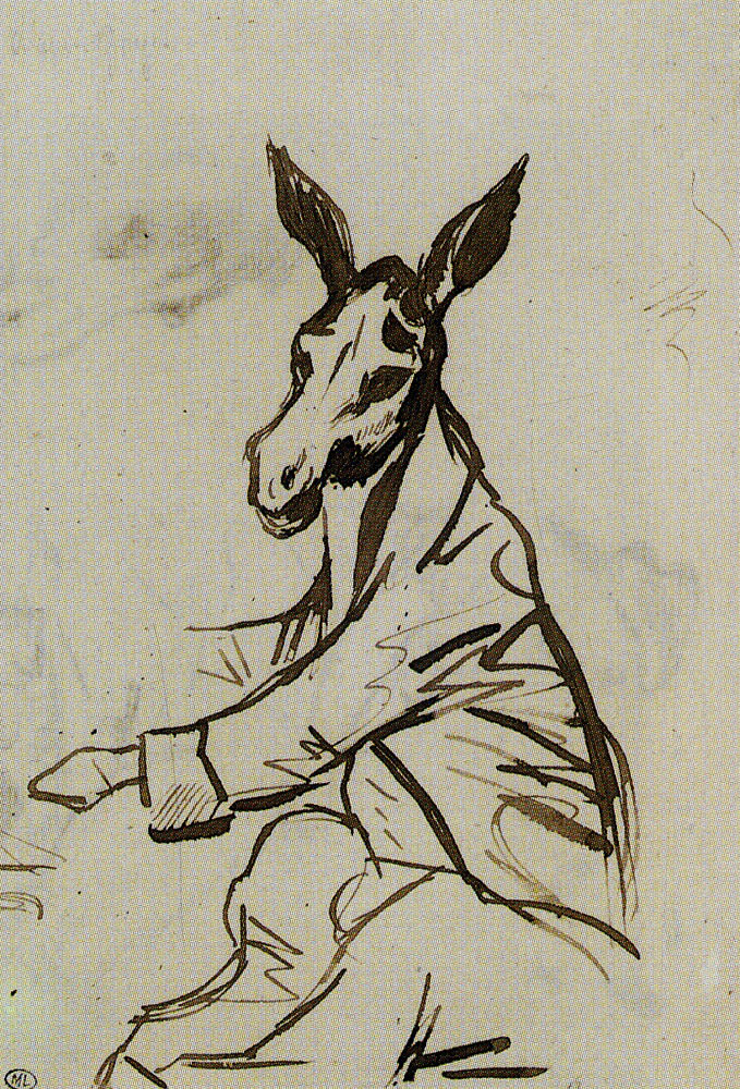 Eugene Delacroix - Studie of Los Caprichos after Goya