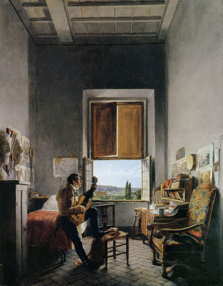 Jean Alaux - Louis-Vincent-Léon Pallière in His Room at the Villa Medici, Rome