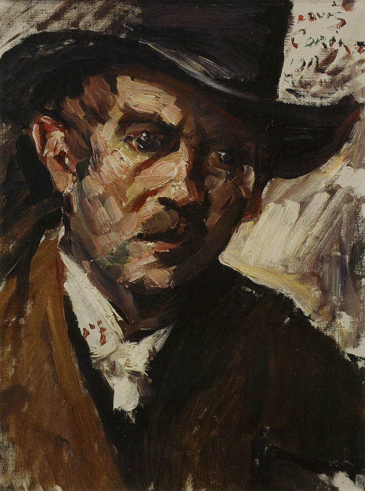 Lovis Corinth - Self-portrait with black hat