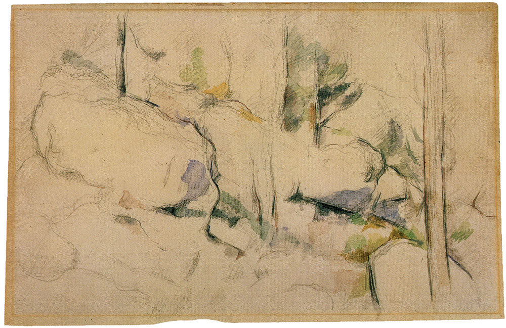 Paul Cézanne - Trees among rocks
