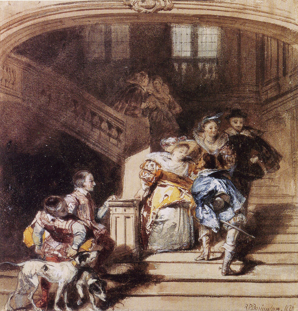 Richard Parkes Bonington - The Great Staircase of a French Château