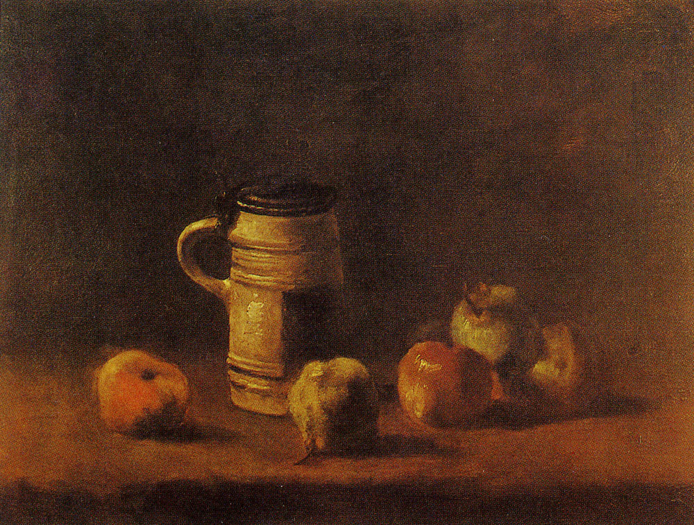Vincent van Gogh - Still life with beer mug and fruits