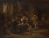 Adriaen van Ostade Peasants drinking and making music