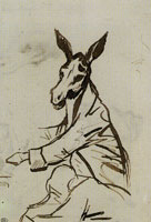 Eugene Delacroix Studie of Los Caprichos after Goya