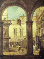 Francesco Guardi Capriccio with the Courtyard of the Doge's Palace