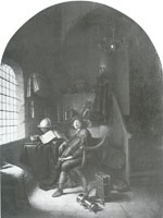 Gerard Dou Interior with Young Violin Player