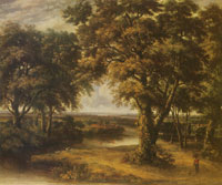Philips Koninck Trees near a river