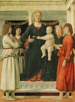 Piero della Francesco Virgin and Child Enthroned with Four Angels