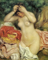 Pierre-Auguste Renoir Bather arranging her hair