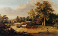 Thomas Birch - Landscape with Covered Wagon