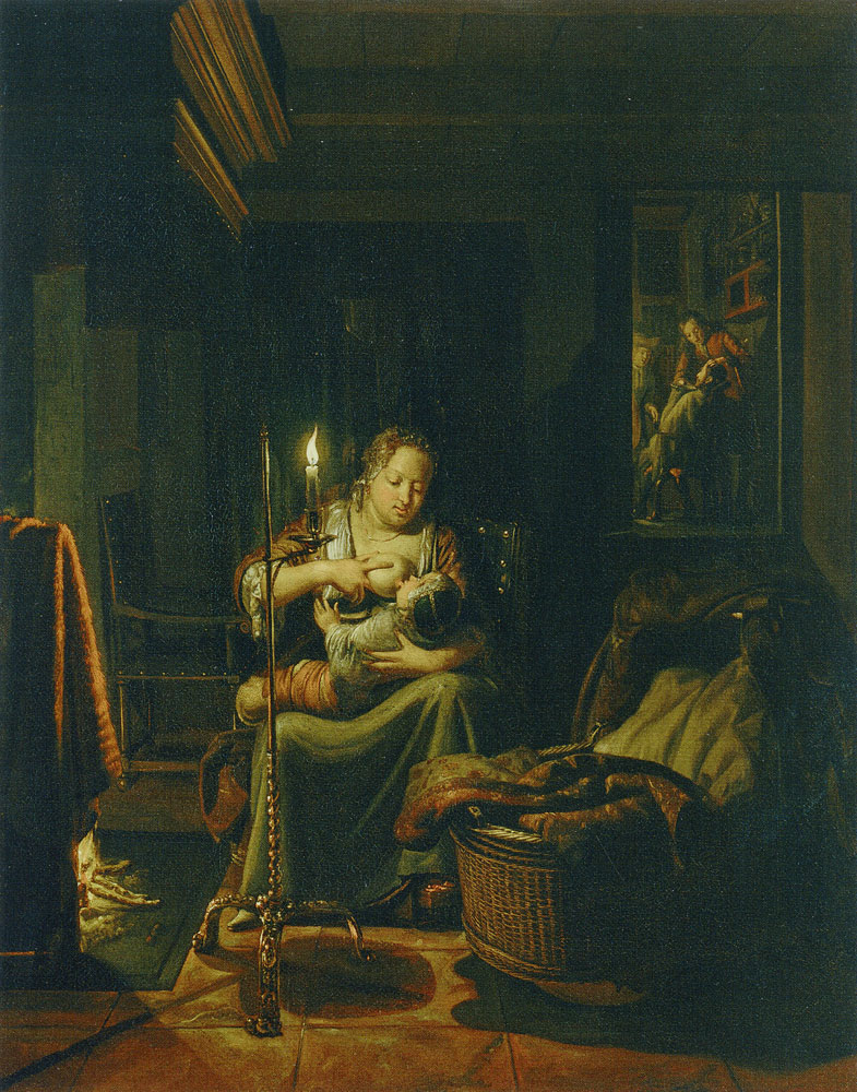 Abraham de Pape - Woman Breastfeeding
