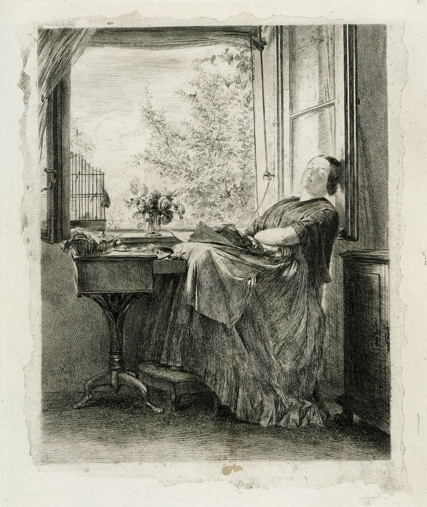 Adolph Menzel - Sleeping Seamstress by the Window