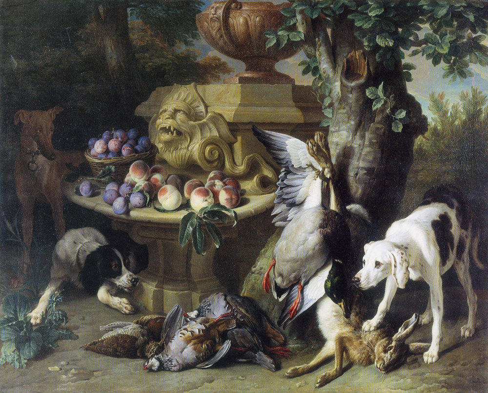 Alexandre-François Desportes - Dogs, Dead Game and Fruit