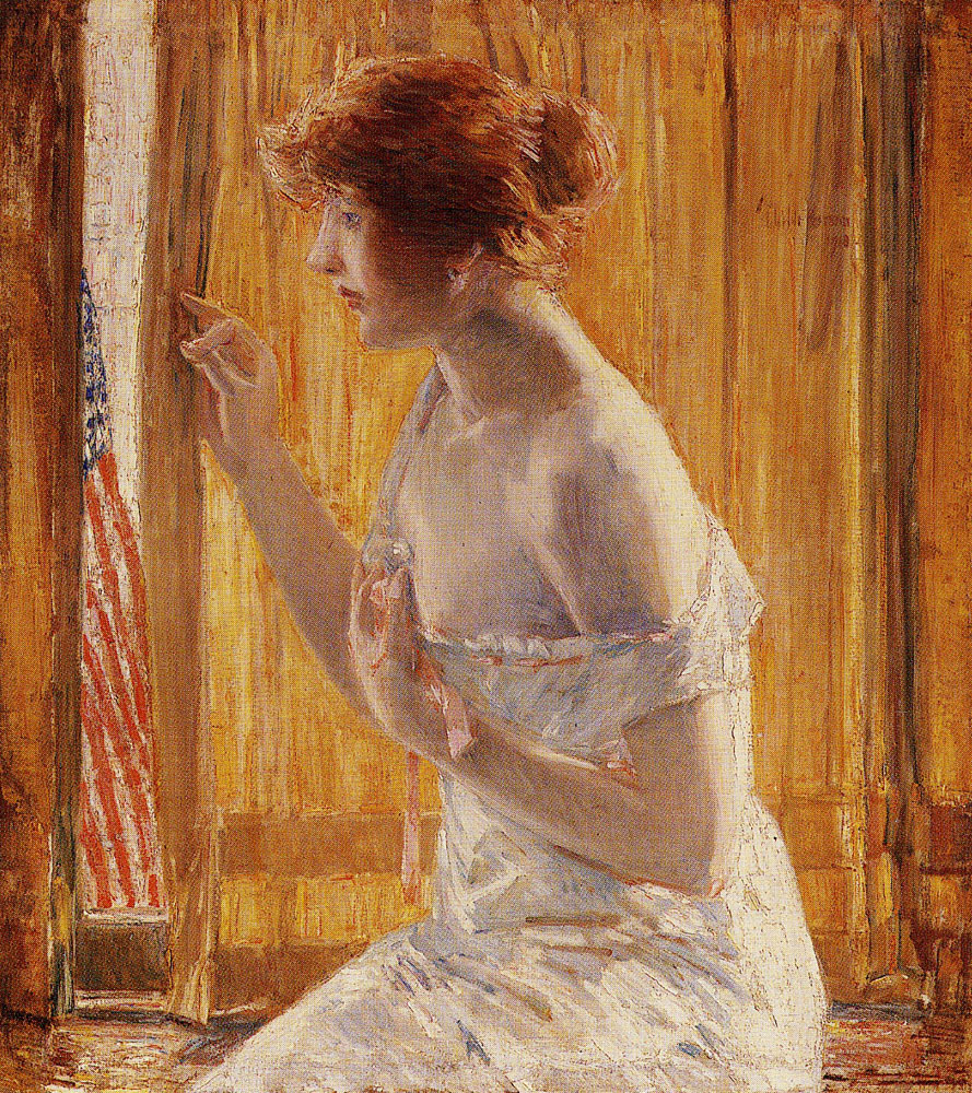 Childe Hassam - The Flag Outside Her Window (The Boys Marching By)