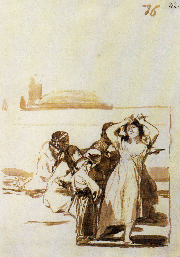 Francisco Goya - A Disheveled Woman with a Group