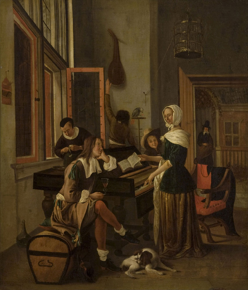 Copy after Jan Steen - Woman at a clavichord