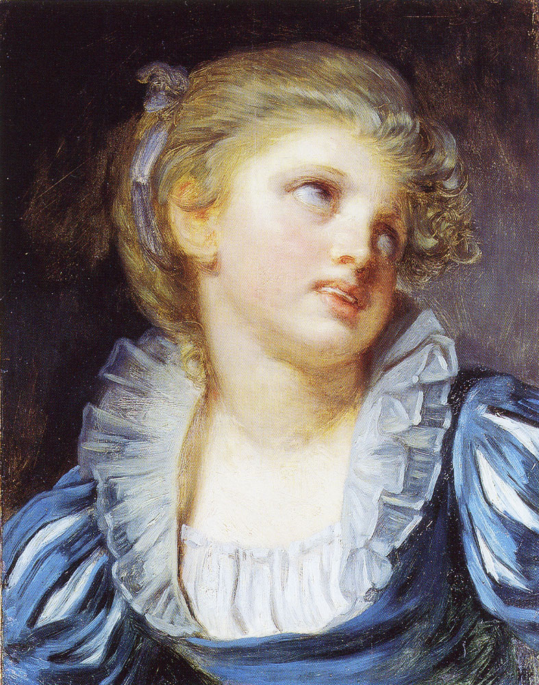 Jean-Baptiste Greuze - Girl in a Blue Dress