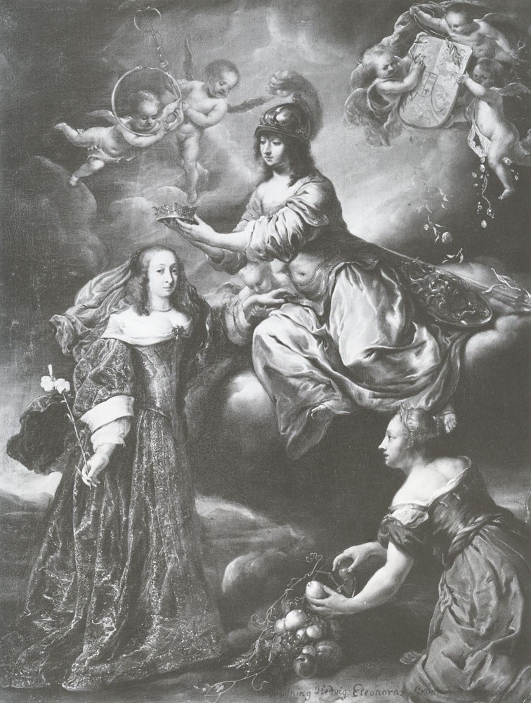 Jürgen Ovens - Allegory on the crowning of Queen Hedwig Eleonore of Sweden by the goddess Minerva