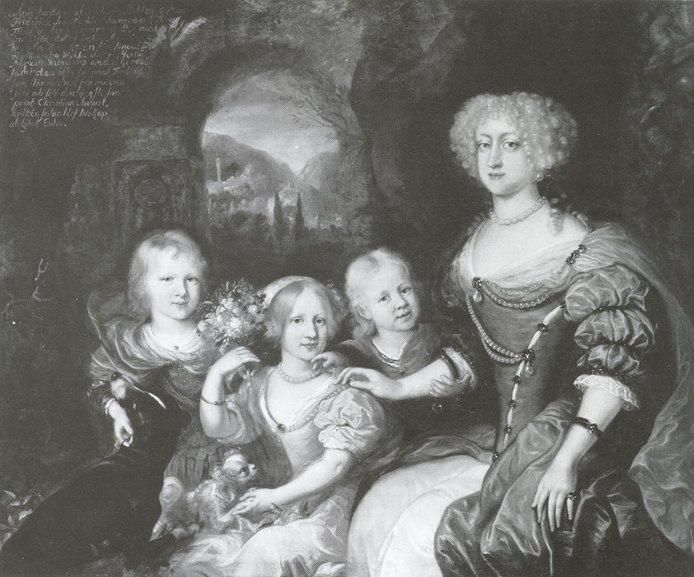 Jürgen Ovens - Duchess Frederica Amalie of Holstein-Gottorf with three children