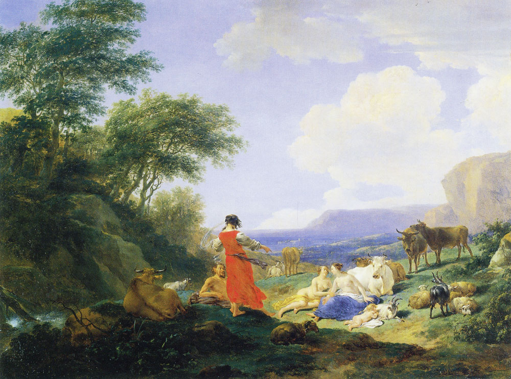 Nicolaes Berchem - The Infant Jupiter with the Nymphs on Mount Ida