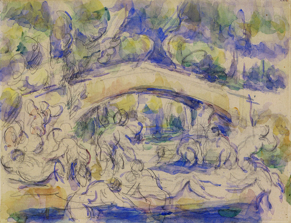 Paul Cézanne - Bathers under a bridge