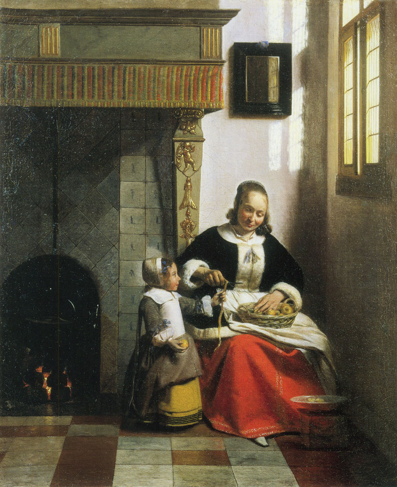 Pieter de Hooch - A Woman peeling Apples
