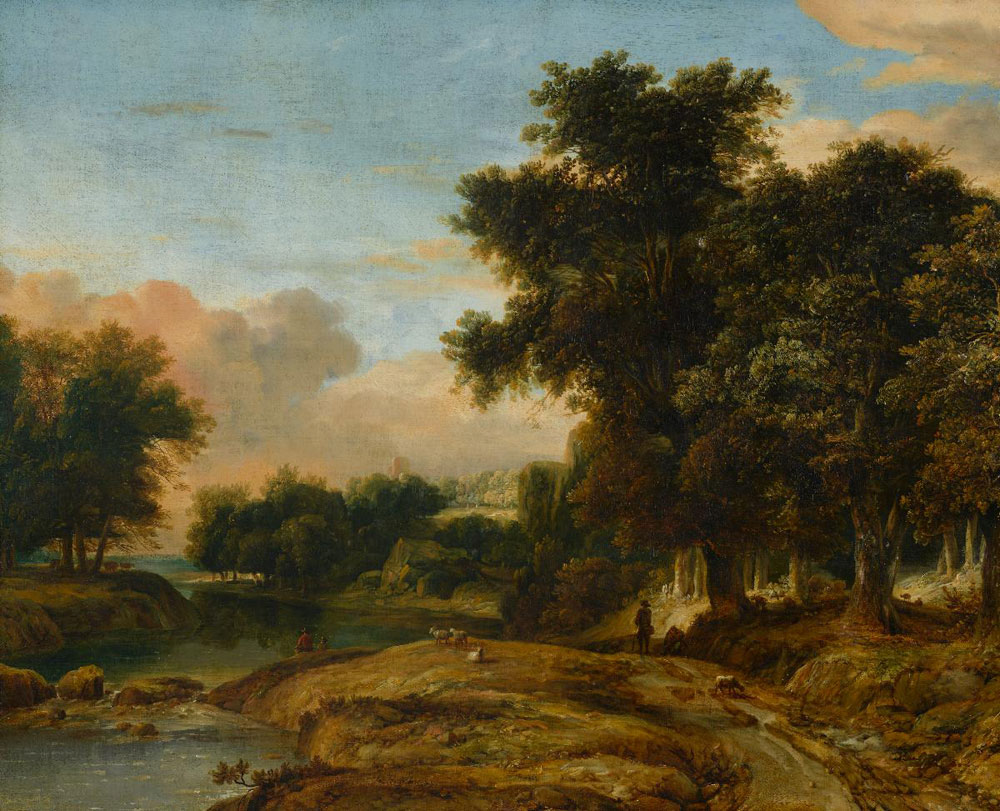 Roelant Roghman - River Landscape with Anglers